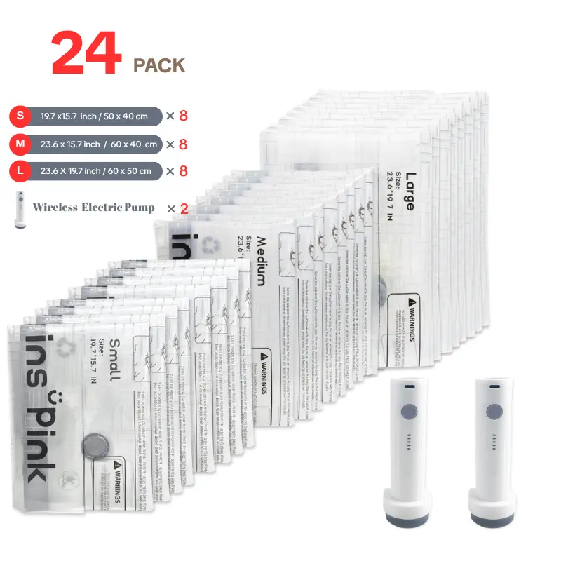 Inspink Travel Vacuum Seal Storage Bags with USB Pump