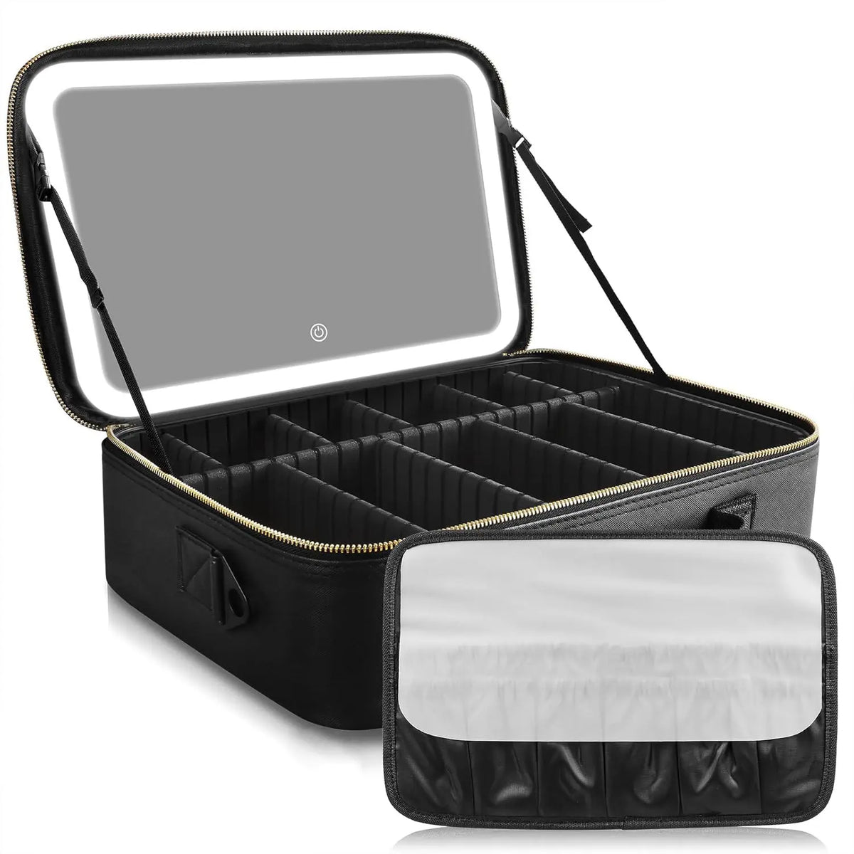 GORISGARMO Travel Makeup Bag with LED Mirror