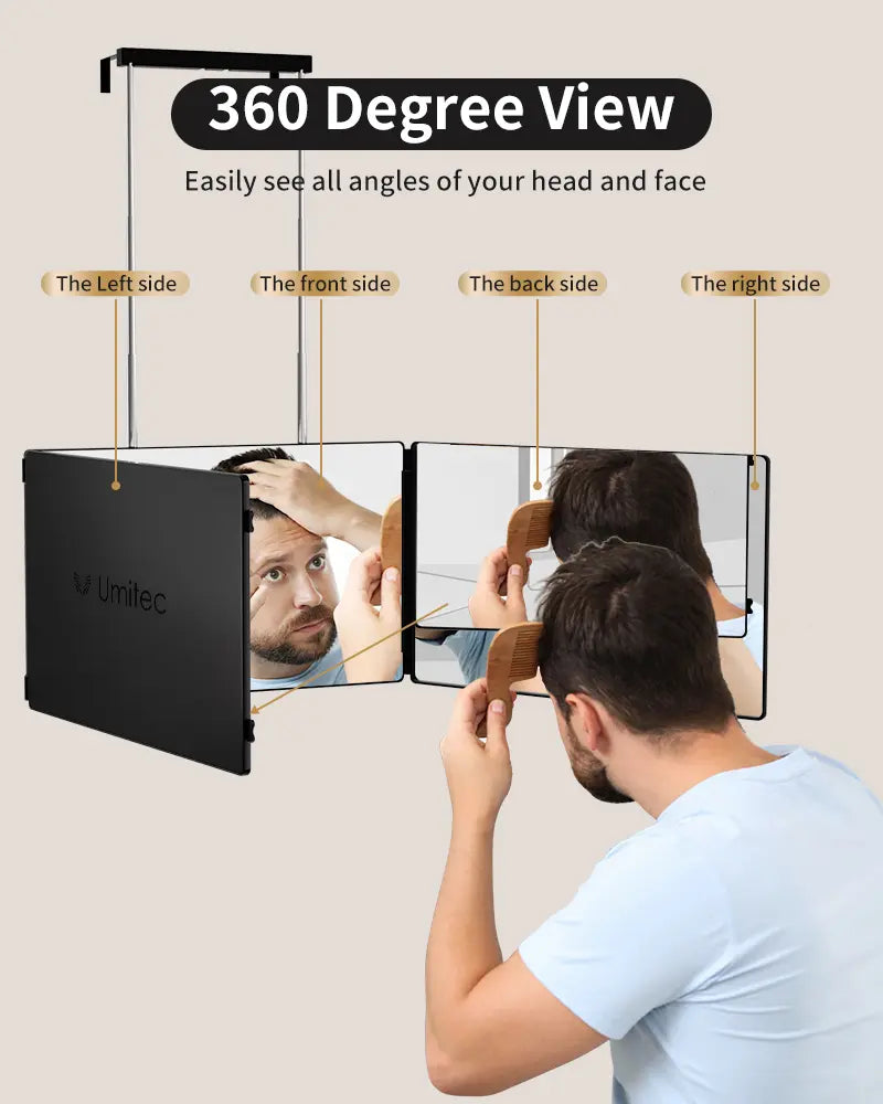 Umitec Adjustable LED 3-Way Trifold Mirror